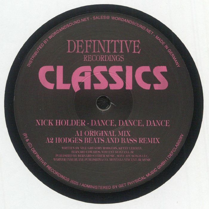 Dance Dance Dance - Vinyl Single vinyl record cover