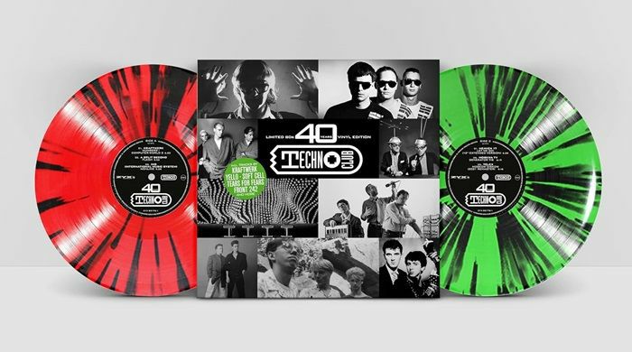 40 Years Techno Club: The 80s - Red & Green Splatter Vinyl 2xLP vinyl record cover