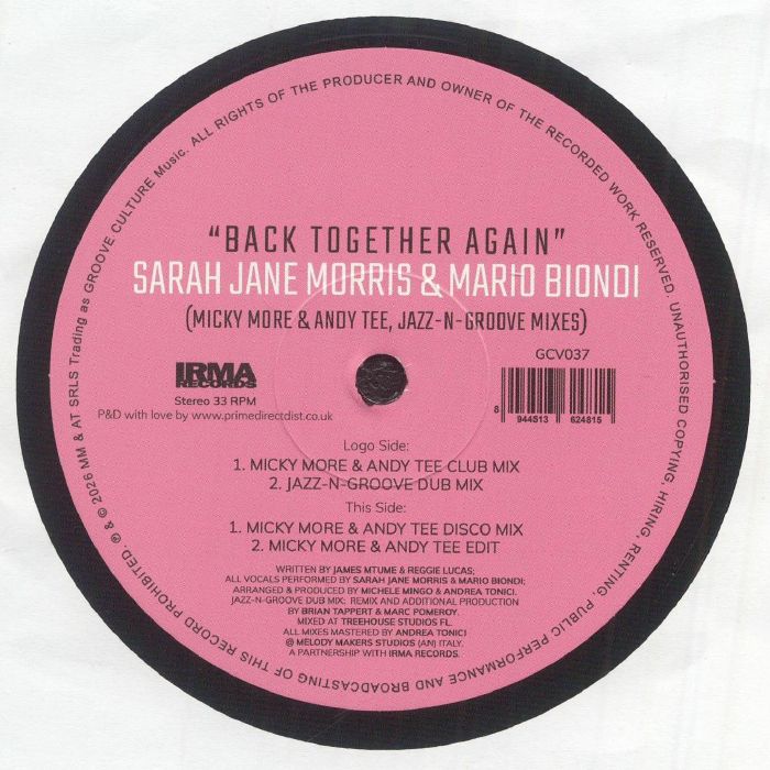 Back Together Again (Mixes) - Vinyl Single vinyl record cover