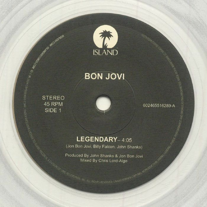 Legendary - Limited Edition Clear Vinyl Single vinyl record cover