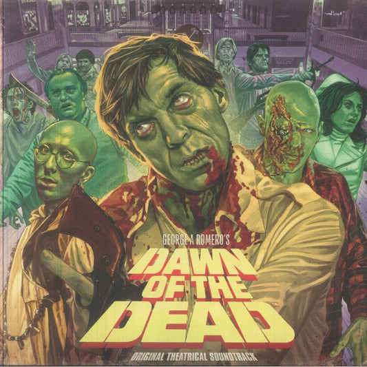 Dawn Of The Dead: The Complete De Wolfe Library Cues (Soundtrack) - Green Marbled 3xLP vinyl record cover