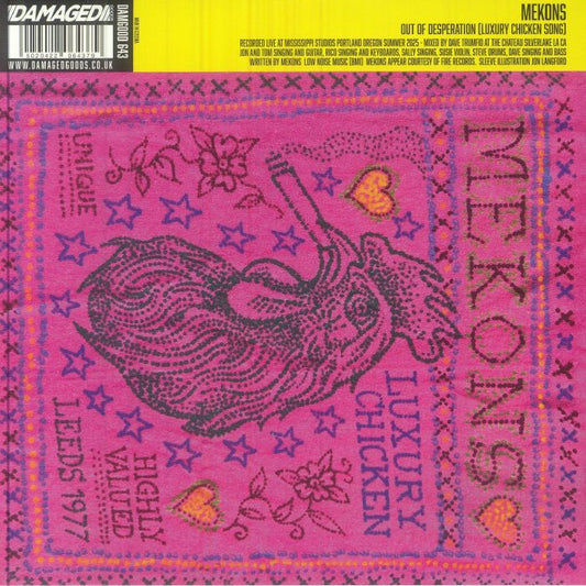 Mekons / Hagar The Womb Split - Limited Edition Yellow Vinyl Single vinyl record cover