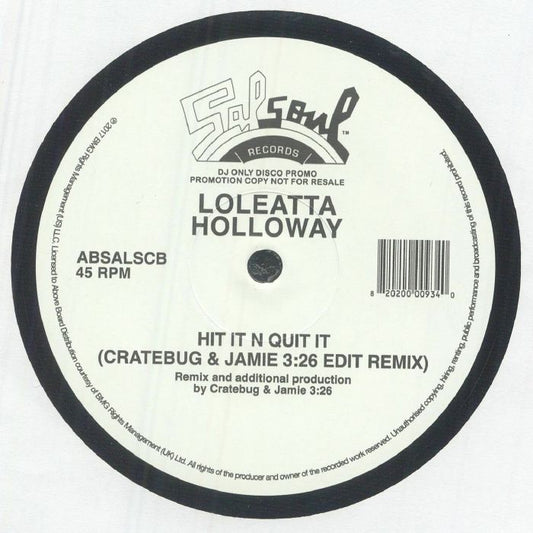 Hit It N Quit It (Cratebug & Jamie 3:26 Edit Remix) - Vinyl Single vinyl record cover