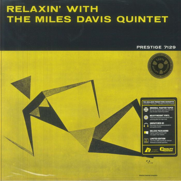 Relaxin' With The Miles Davis Quintet - Mono Vinyl LP vinyl record cover