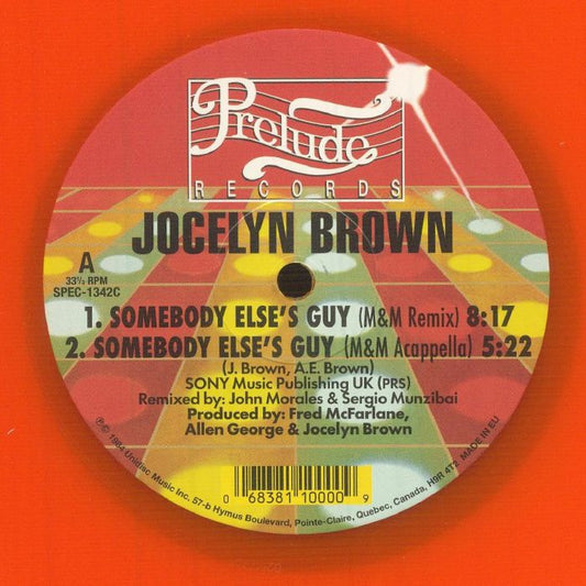 Somebody Else's Guy - Limited Edition Orange Vinyl Single vinyl record cover