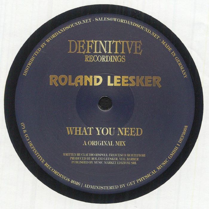 What You Need - 12 Inch Vinyl vinyl record cover