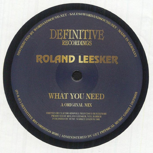 What You Need - 12 Inch Vinyl vinyl record cover