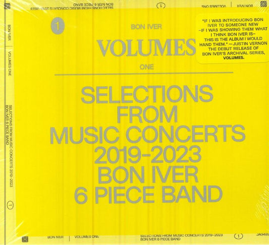 Volumes: One "Selections From Music Concerts 2019-2023 Bon Iver 6 Piece Band" - CD CD cover