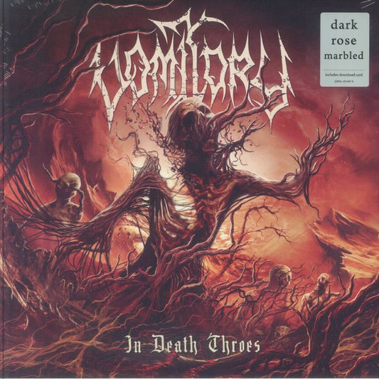 In Death Throes - Limited Edition Dark Rose Marbled Vinyl LP vinyl record cover