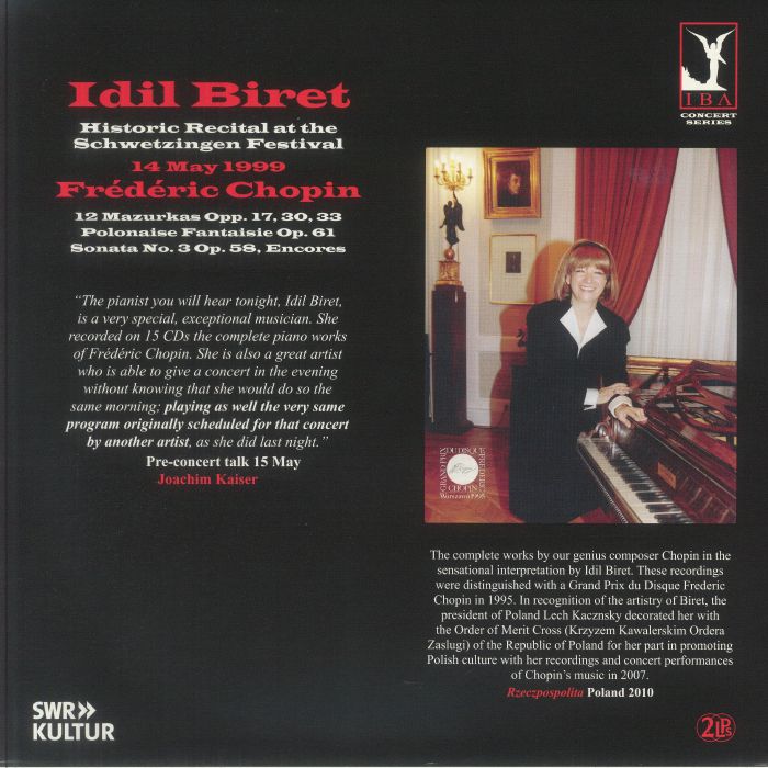 Historical Recital At The Schwetzingen Festival 14 May 1999 - 2xLP vinyl record cover
