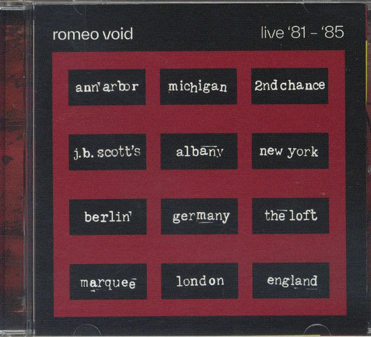 Live '81-'85 - CD CD cover