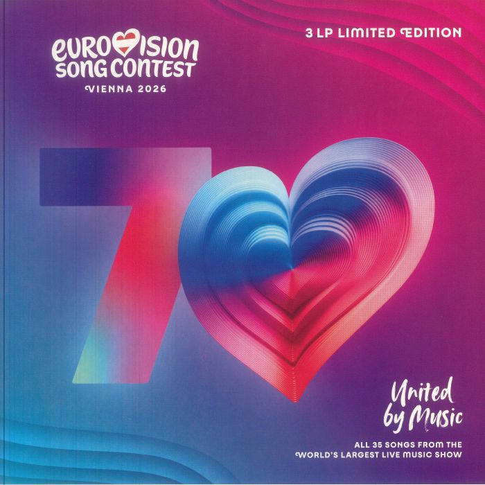 Eurovision Song Contest Vienna 2026 - Limited Edition Blue, Pink & Clear 3xLP vinyl record cover