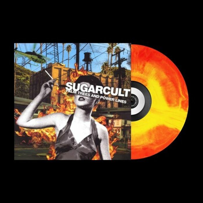 Palm Trees & Powerlines - Red & Yellow Marbled Vinyl LP vinyl record cover