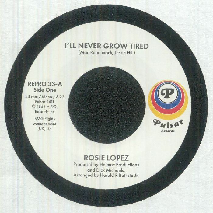 I'll Never Grow Tired - Vinyl Single vinyl record cover