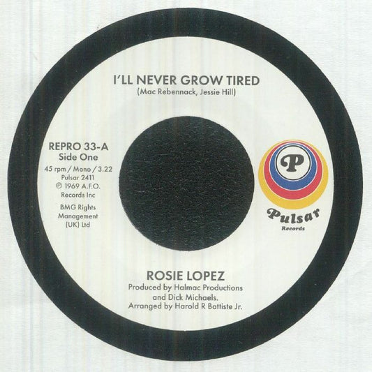 I'll Never Grow Tired - Vinyl Single vinyl record cover
