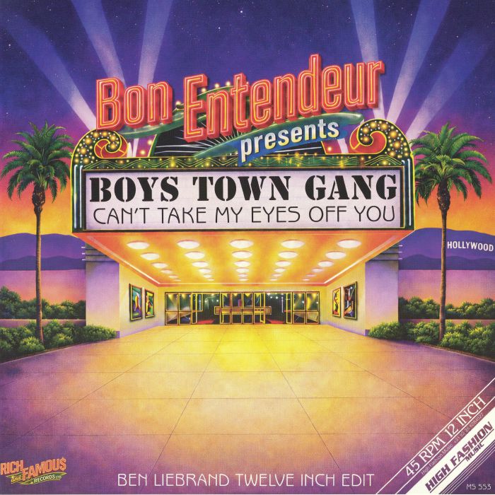 Can't Take My Eyes Off You (Bon Entendeur Remixes) - Vinyl Single vinyl record cover