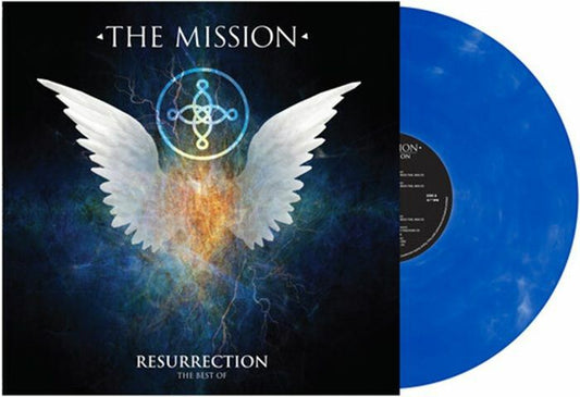 Resurrection: The Best Of The Mission - Limited Edition Blue Marbled Vinyl LP vinyl record cover