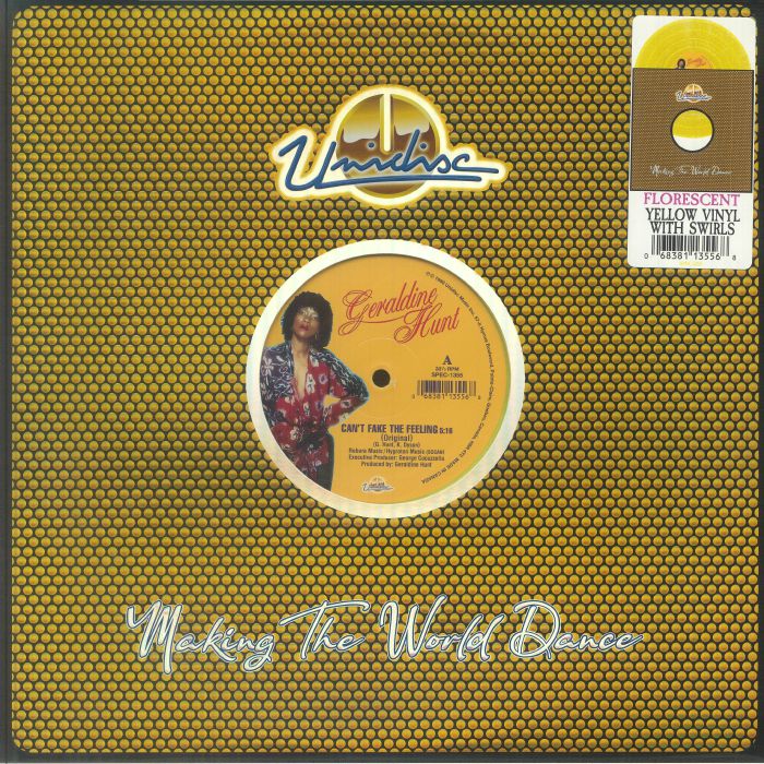 Can't Fake The Feeling - Yellow Swirl Vinyl Single vinyl record cover