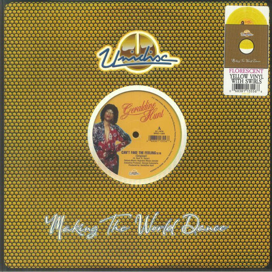 Can't Fake The Feeling - Yellow Swirl Vinyl Single vinyl record cover