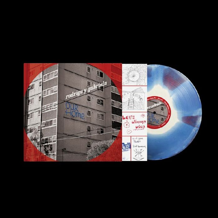 OurHome - White On Blue On Red Vinyl LP vinyl record cover