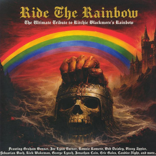 Ride The Rainbow: The Ultimate Tribute To Ritchie Blackmore's Rainbow - Limited Edition Clear Rainbow Splatter 2xLP vinyl record cover