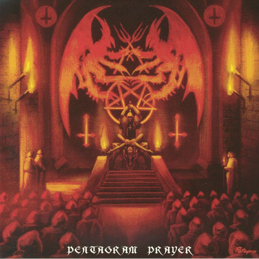 Pentagram Prayer - Neon Orange & Black Marbled Vinyl LP vinyl record cover