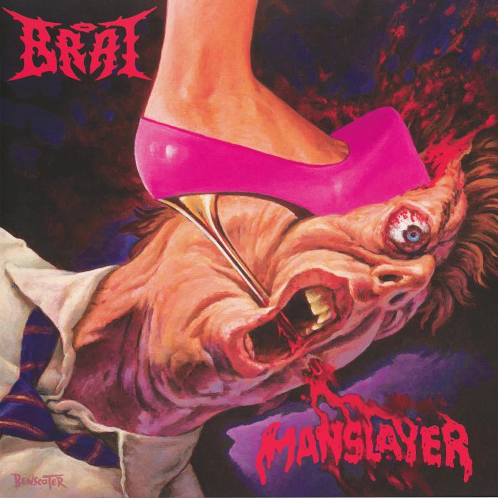 Manslayer - Limited Edition Violet Splatter Vinyl LP vinyl record cover