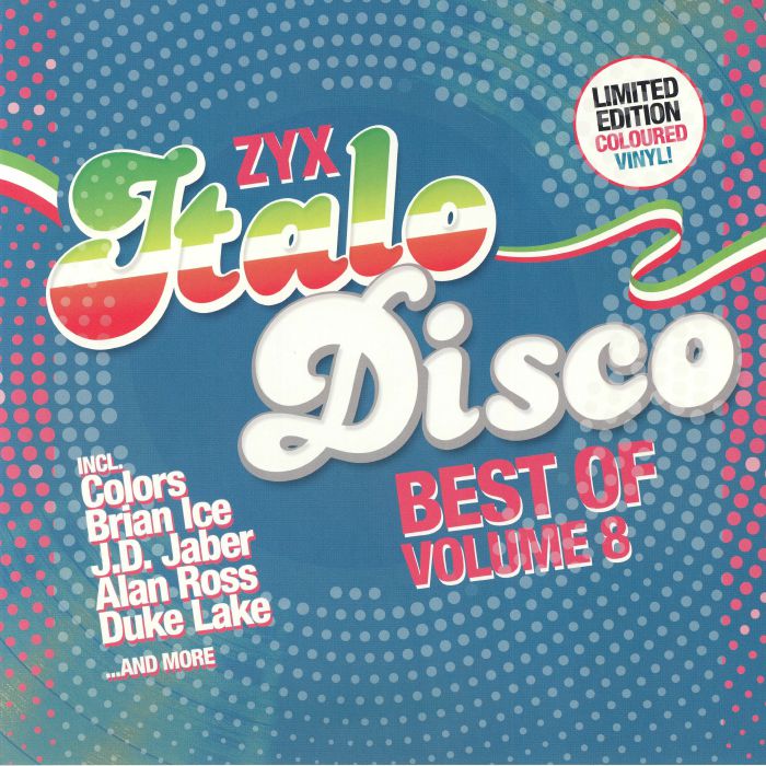 ZYX Italo Disco: Best Of Vol 8 - Blue & Red Marbled 2xLP vinyl record cover