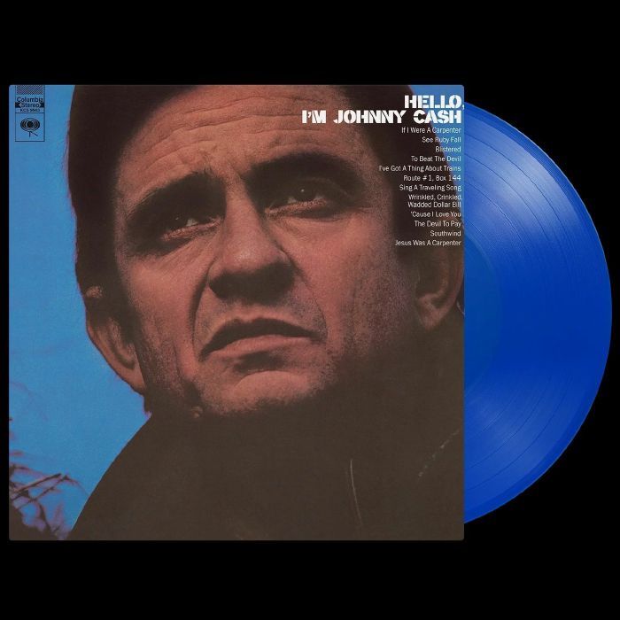 Hello I'm Johnny Cash - Limited Edition Blue Vinyl LP vinyl record cover