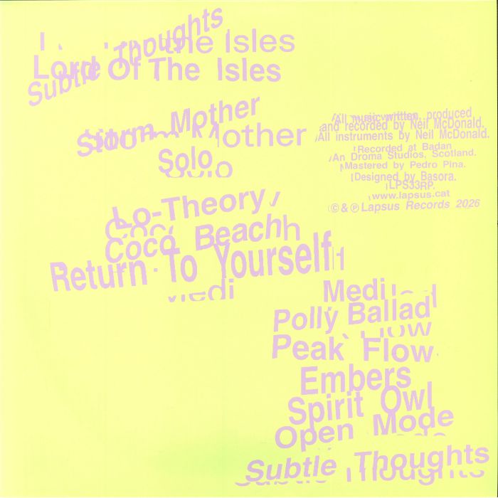 Subtle Thoughts - Clear Purple Splattered Vinyl LP vinyl record cover