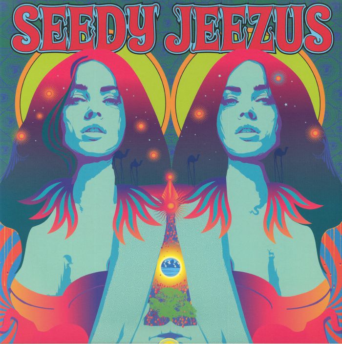 Seedy Jeezus - Aqua & Purple Splattered Vinyl LP vinyl record cover