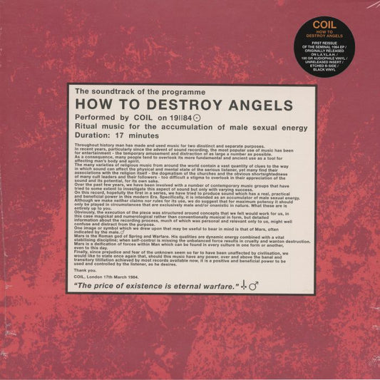 How To Destroy Angels - Vinyl LP vinyl record cover