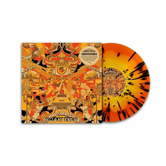 Hello My Friend - Orange/Yellow/Black Splatter Vinyl LP vinyl record cover