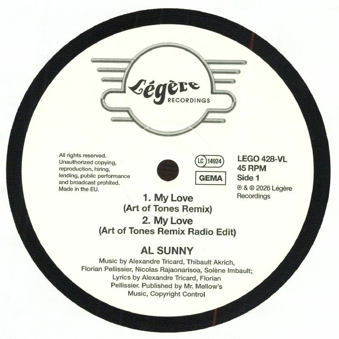 My Love (Remixes) - Vinyl EP vinyl record cover