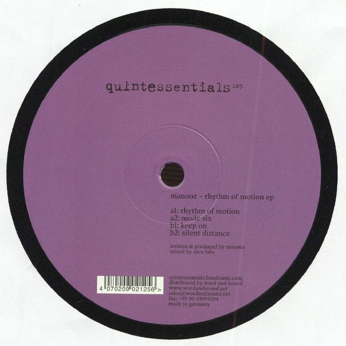 Rhythm Of Motion - Vinyl EP vinyl record cover