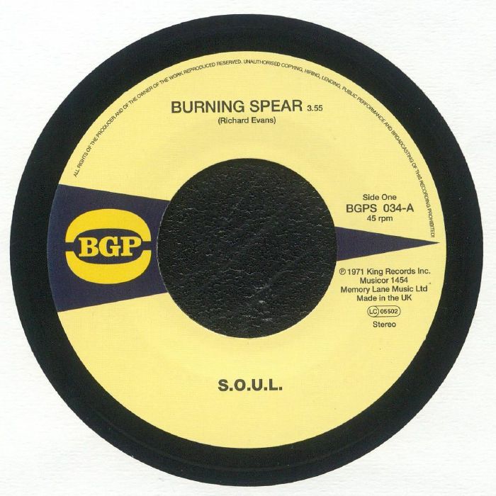 Burning Spear - Vinyl Single vinyl record cover