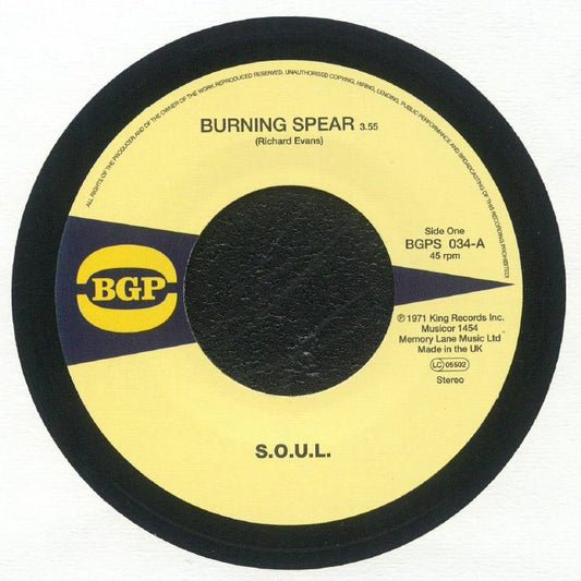 Burning Spear - Vinyl Single vinyl record cover
