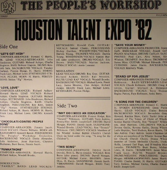 Houston Talent Expo '82 - Vinyl LP vinyl record cover