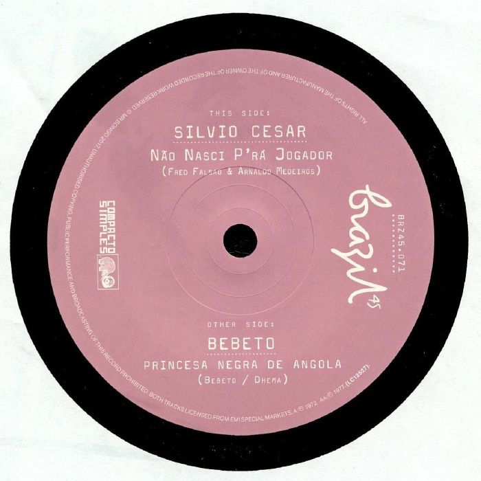 Nao Nasci P'ra Jogador - Vinyl Single vinyl record cover