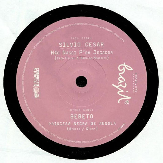 Nao Nasci P'ra Jogador - Vinyl Single vinyl record cover