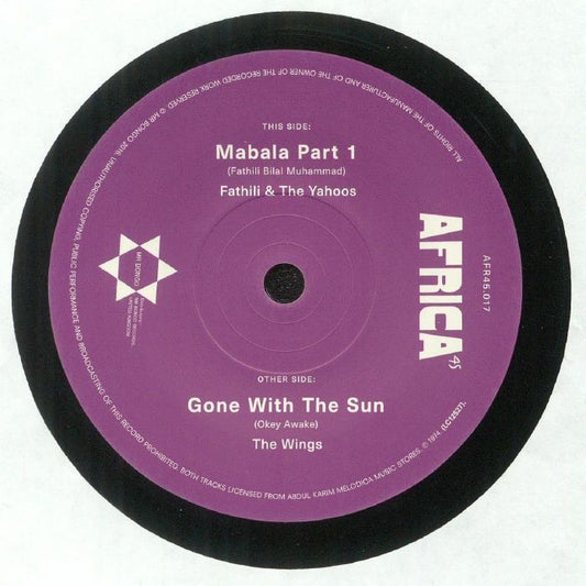 Mabala Part 1 / Gone With The Sun - Vinyl Single vinyl record cover