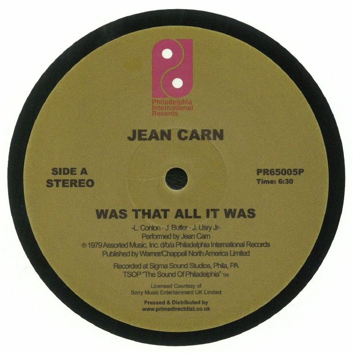 Was That All It Was - Vinyl Single vinyl record cover