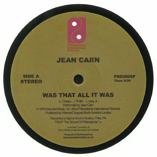 Was That All It Was - Vinyl Single vinyl record cover