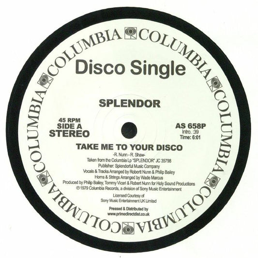 Take Me To Your Disco - Vinyl Single vinyl record cover