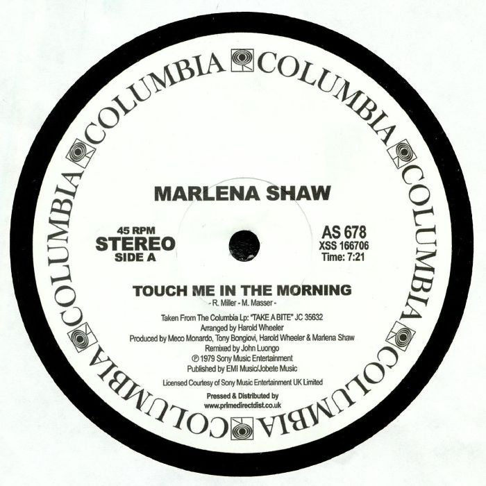 Touch Me In The Morning - Vinyl Single vinyl record cover