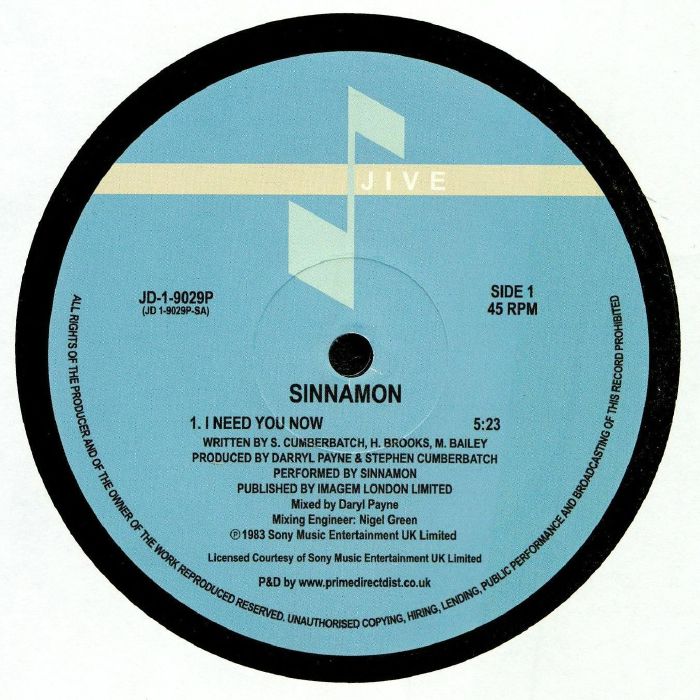 I Need You Now - Vinyl Single vinyl record cover