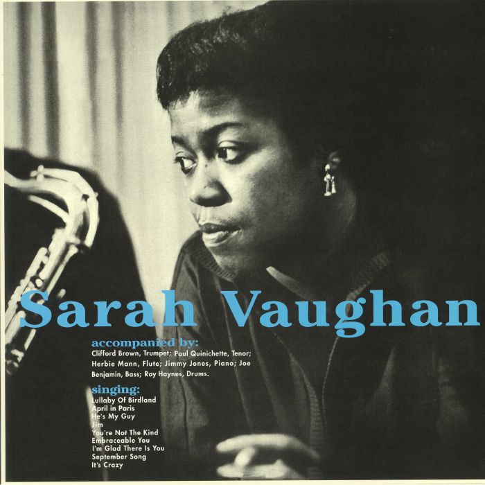 Sarah Vaughan With Clifford Brown - Limited Edition Blue Vinyl LP vinyl record cover