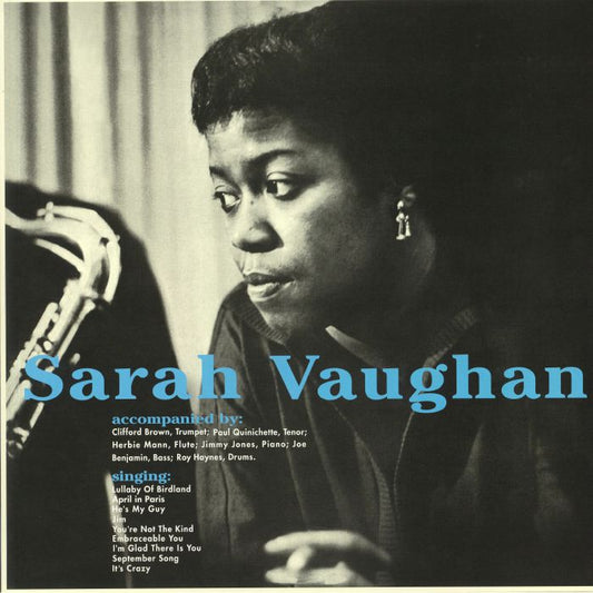 Sarah Vaughan With Clifford Brown - Limited Edition Blue Vinyl LP vinyl record cover