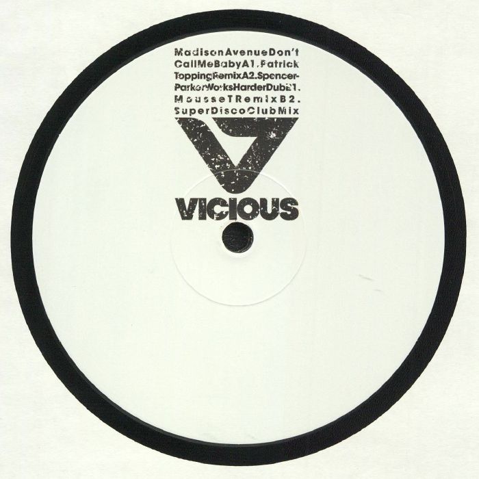 Don't Call Me Baby - Vinyl Single vinyl record cover
