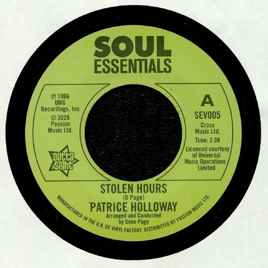 Stolen Hours - Vinyl Single vinyl record cover